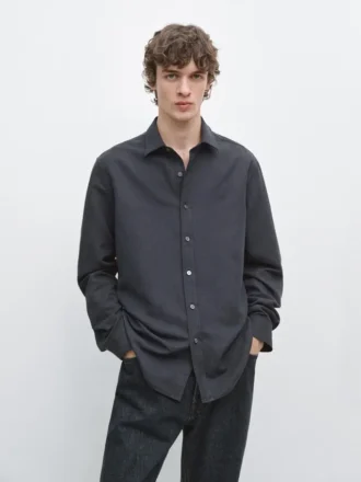 Regular Fit Linen Blend Shirt