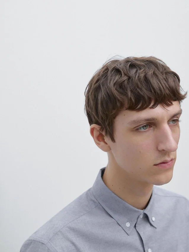 Regular-Fit Melange Cotton Shirt Regular-Fit Melange Cotton Shirt