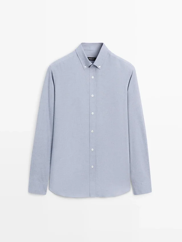 Regular-Fit Melange Cotton Shirt Regular-Fit Melange Cotton Shirt