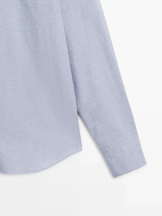 Regular-Fit Melange Cotton Shirt Regular-Fit Melange Cotton Shirt