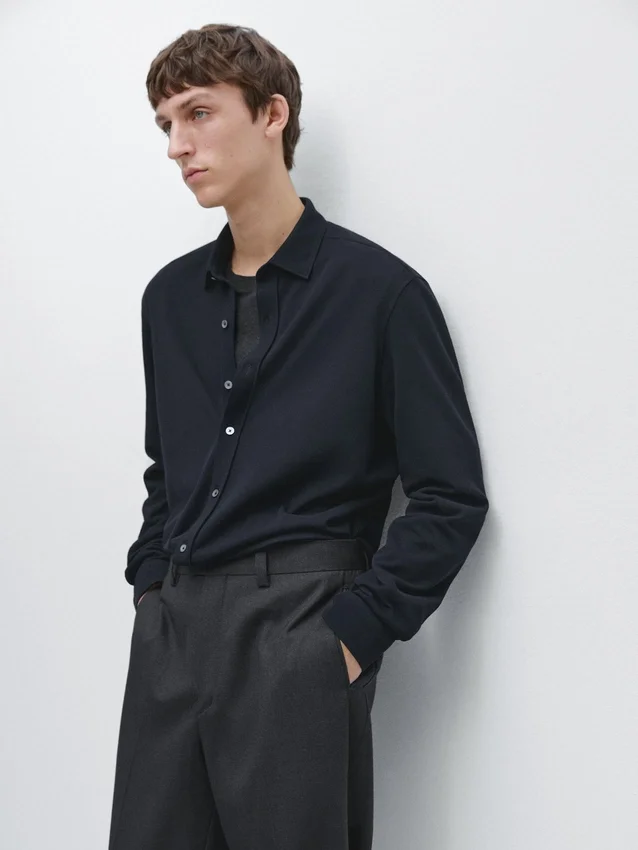 Regular Fit Melange Shirt Regular Fit Melange Shirt