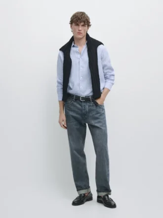 Regular Fit Striped Linen Shirt