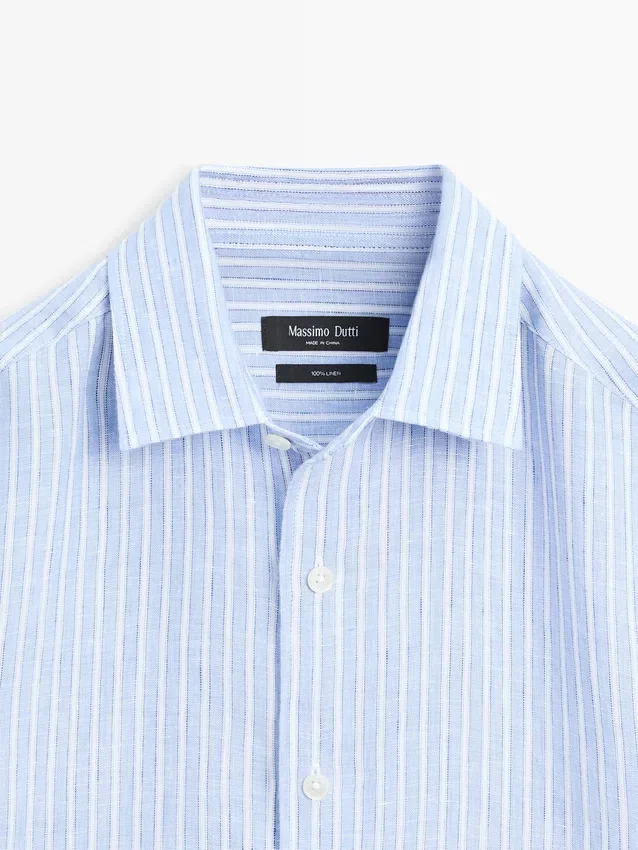 Regular Fit Striped Linen Shirt Regular Fit Striped Linen Shirt