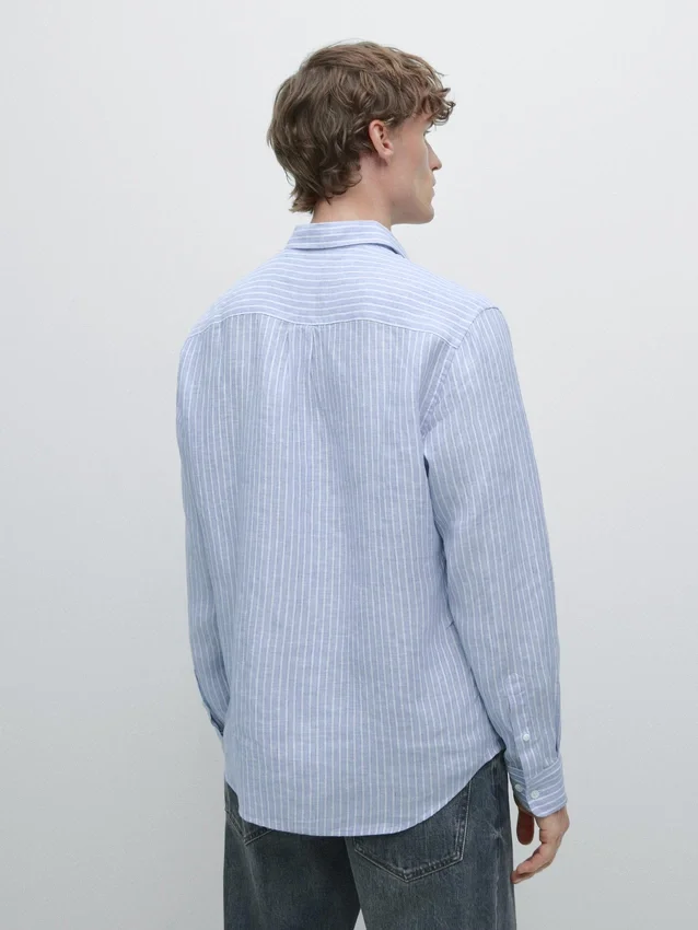 Regular Fit Striped Linen Shirt Regular Fit Striped Linen Shirt