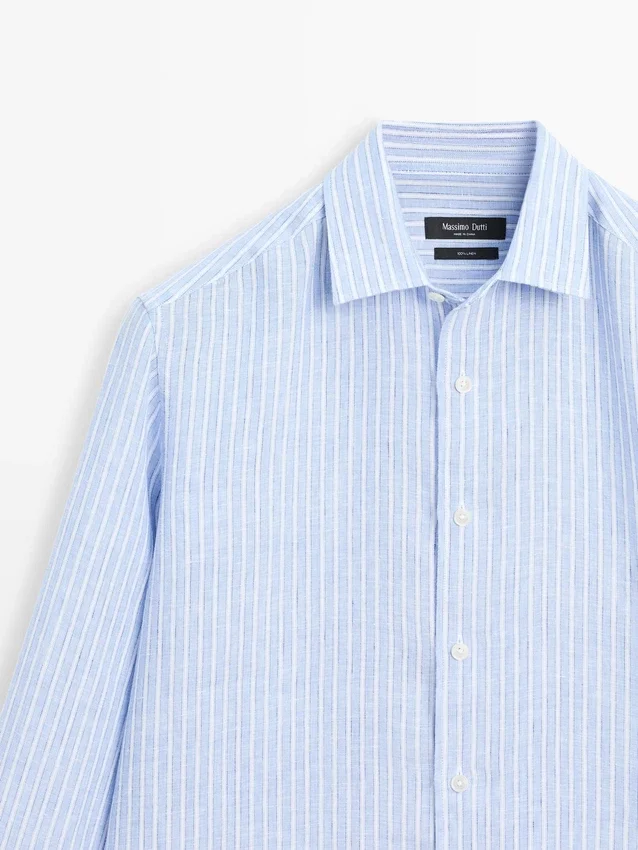 Regular Fit Striped Linen Shirt Regular Fit Striped Linen Shirt