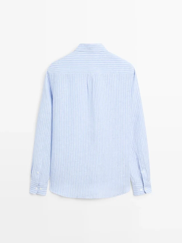 Regular Fit Striped Linen Shirt Regular Fit Striped Linen Shirt