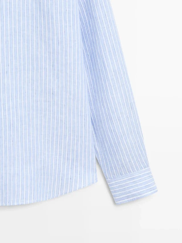 Regular Fit Striped Linen Shirt Regular Fit Striped Linen Shirt