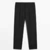 Relaxed Fit Darted Cool Wool Blend Trousers