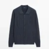 Ribbed Button-Up Knit Cardigan
