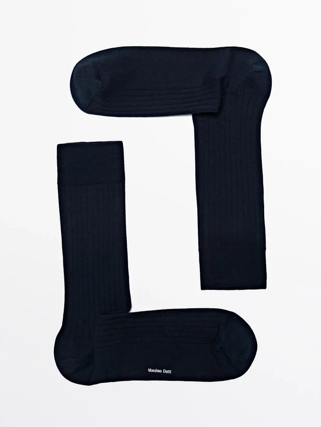 Ribbed Cotton Blend Socks Ribbed Cotton Blend Socks