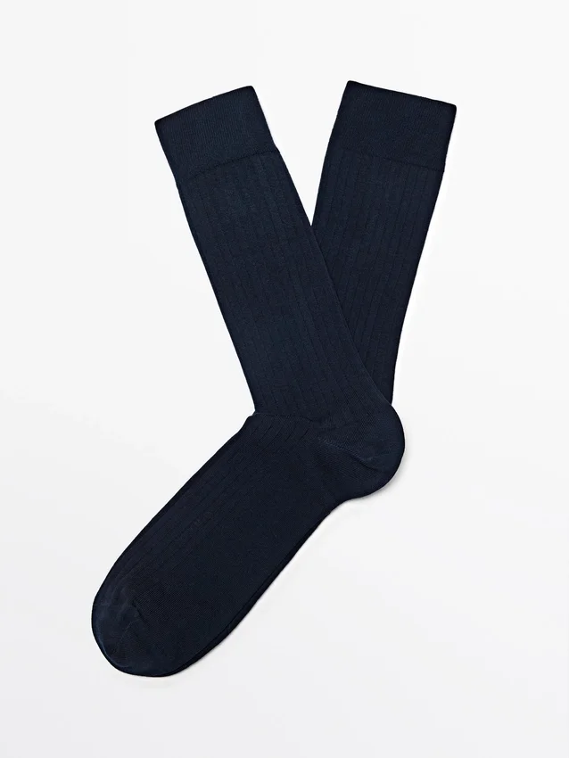 Ribbed Cotton Blend Socks Ribbed Cotton Blend Socks