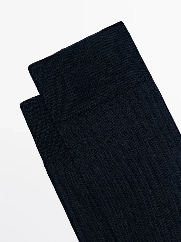 Ribbed Cotton Blend Socks Ribbed Cotton Blend Socks