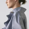 Shirt with Ruffled Collar Detail