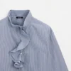 Shirt with Ruffled Collar Detail