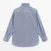 Shirt with Ruffled Collar Detail