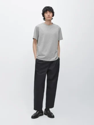 Short Sleeve Cotton Melange T-Shirt