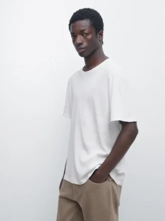 Short Sleeve Linen Blend T-Shirt