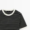 Short Sleeve T-Shirt with Contrast Stripes