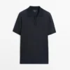 Short Sleeve Textured Knit Polo Shirt Short Sleeve Textured Knit Polo Shirt