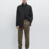 Slim-Fit Micro-Textured Trousers