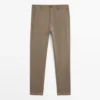 Slim-Fit Micro-Textured Trousers