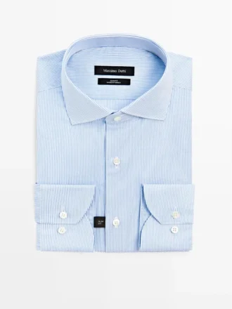 Slim Fit Striped Twill Shirt