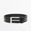 Smart Nappa Leather Belt with Topstitching