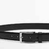 Smart Nappa Leather Belt with Topstitching