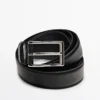 Smart Nappa Leather Belt with Topstitching