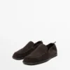 Soft Leather Loafers with Gathered Detail