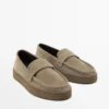 Split Leather Loafers with Caramel Sole Split Leather Loafers with Caramel Sole