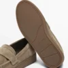 Split Leather Loafers with Caramel Sole Split Leather Loafers with Caramel Sole