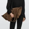 Split Leather Maxi Tote Bag