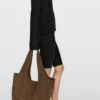 Split Leather Maxi Tote Bag
