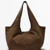 Split Leather Maxi Tote Bag
