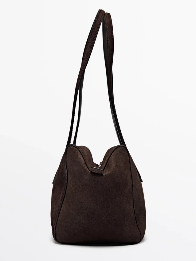 Split Leather West Satchel Bag Split Leather West Satchel Bag