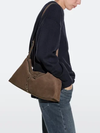 Split Suede Leather Bucket Bag