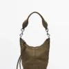 Split Suede Leather Bucket Bag
