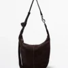 Split Suede Leather Bucket Bag