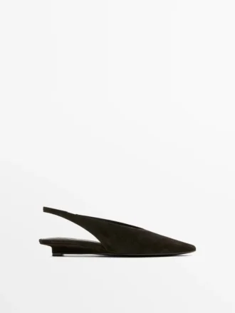 Split Suede Leather Slingback Shoes