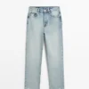 Straight-Leg High-Waist Jeans