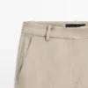 Straight-Leg Linen Blend Trousers