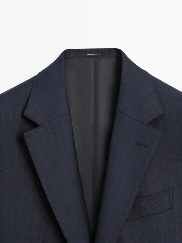 Striped Cool Wool Suit Blazer Striped Cool Wool Suit Blazer