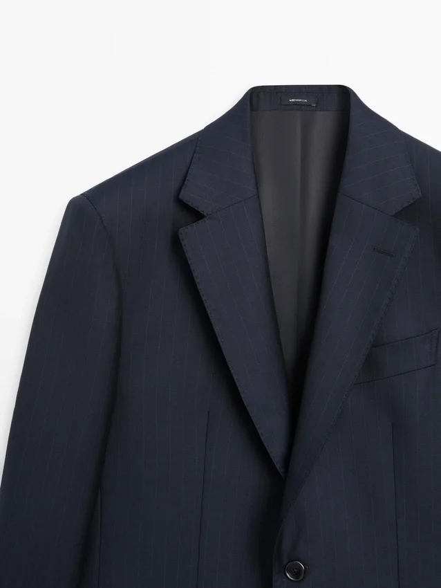 Striped Cool Wool Suit Blazer Striped Cool Wool Suit Blazer