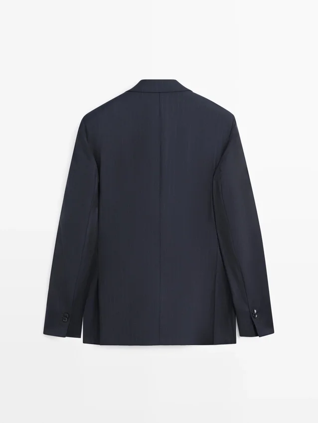 Striped Cool Wool Suit Blazer Striped Cool Wool Suit Blazer