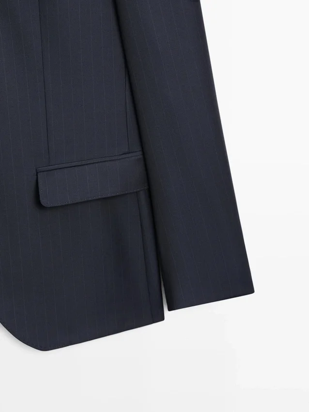 Striped Cool Wool Suit Blazer Striped Cool Wool Suit Blazer