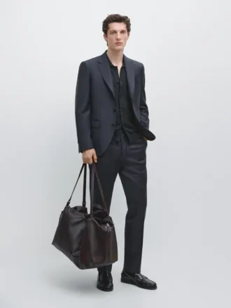 Striped Cool Wool Suit Trousers