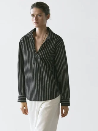 Striped Cotton Blend Shirt