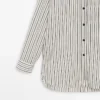 Striped Flowing Shirt with Stand Collar