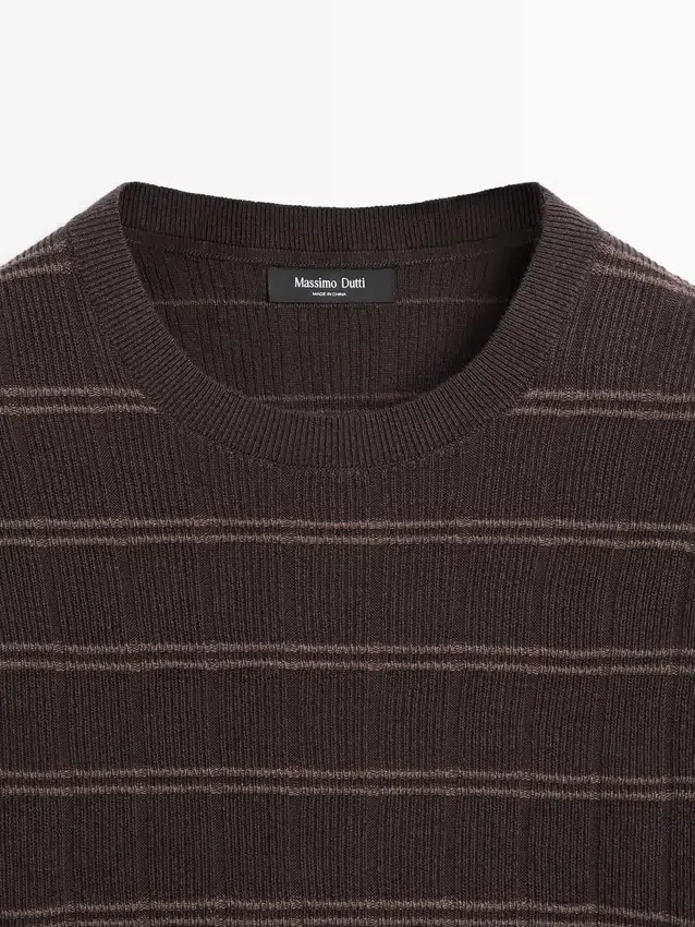Striped Knit Crew Neck Sweater Striped Knit Crew Neck Sweater